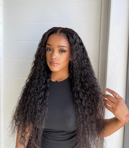 13×4 Lace Frontal Wigs Curly Wave Peruvian Hair Wig